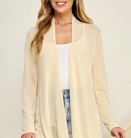 Miss Bliss Open Front Knit Cardigan - Cream