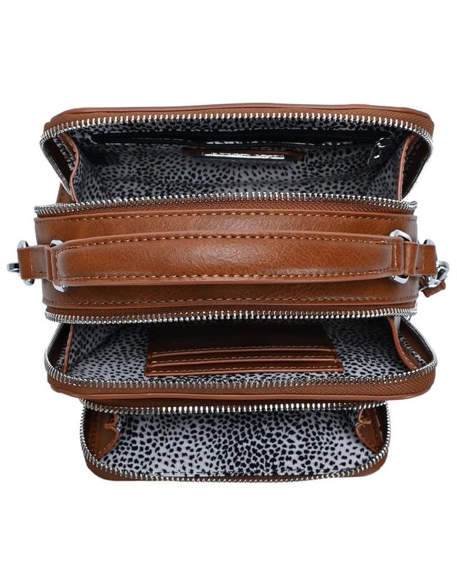 Brown Wona Vivian Faux Leather Crossbody Bag