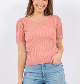 Miss Bliss Ribbed Detailed Tulip Top