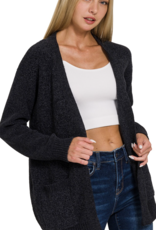 Miss Bliss Open Front Chenile Cardigan