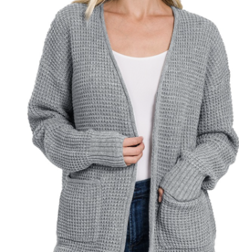 Miss Bliss Relaxed Midweight Waffle Cardigan *2 Styles*