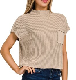 Miss Bliss Cropped Mock Neck Sweater Top *3 Styles*