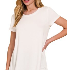 Miss Bliss Zen Flowy R Hem Rayon Ss Top-