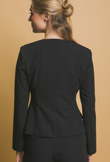 Miss Bliss LT Button-Up Ls Casual Blazer-Black