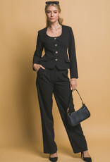 Miss Bliss LT Button-Up Ls Casual Blazer-Black