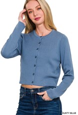 Miss Bliss Zen 7 Button Crew Basic Cardigan