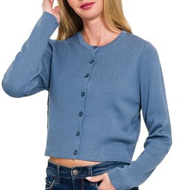 Miss Bliss 7 Button Crew Basic Cardigan: 5 Colours