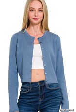 Miss Bliss Zen 7 Button Crew Basic Cardigan