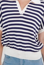 Miss Bliss Dream Striped SS Polo Top-