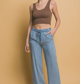 Miss Bliss Elastic Waist Tencel Pant