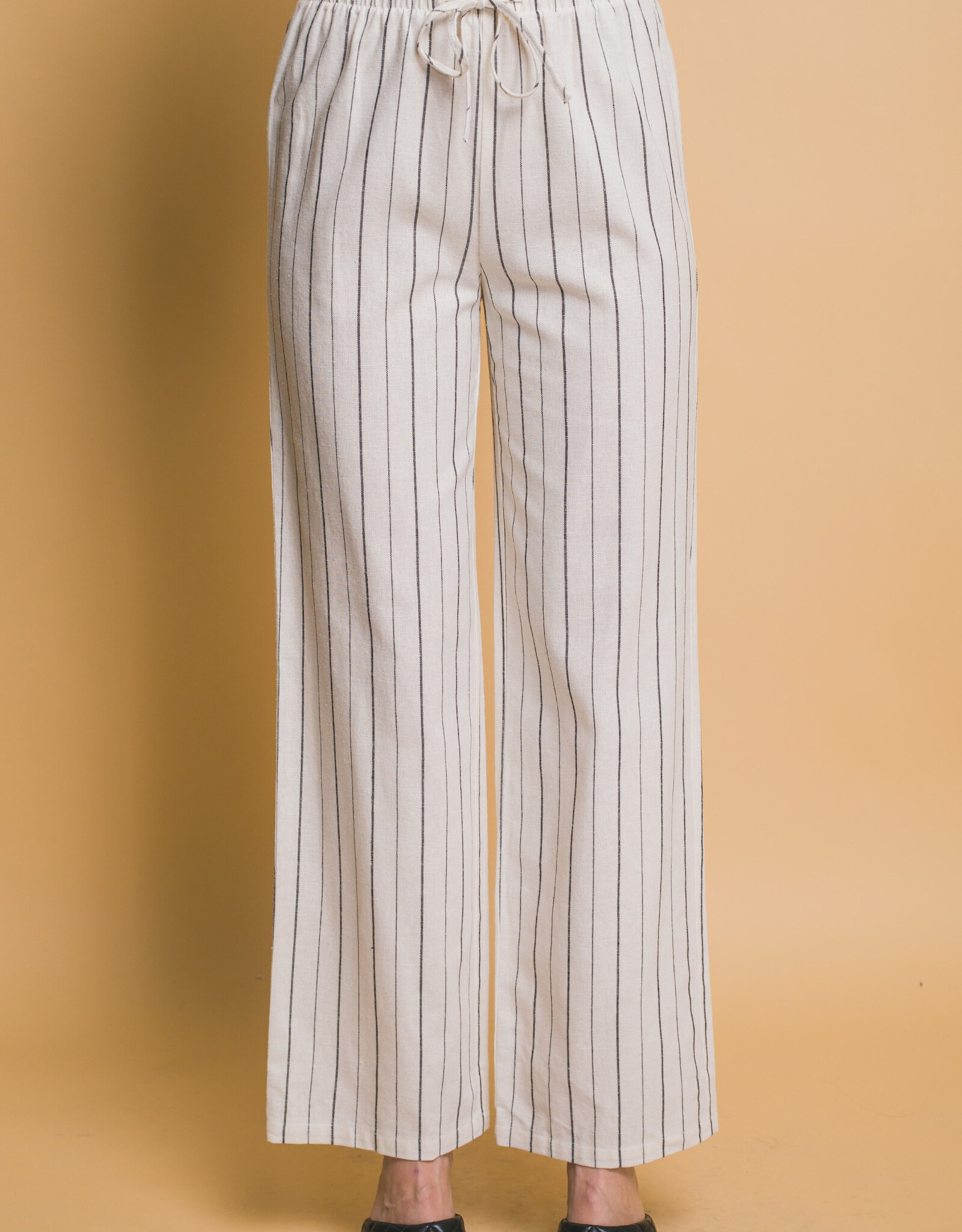 Miss Bliss LT Stripe Linen Pant-Natural