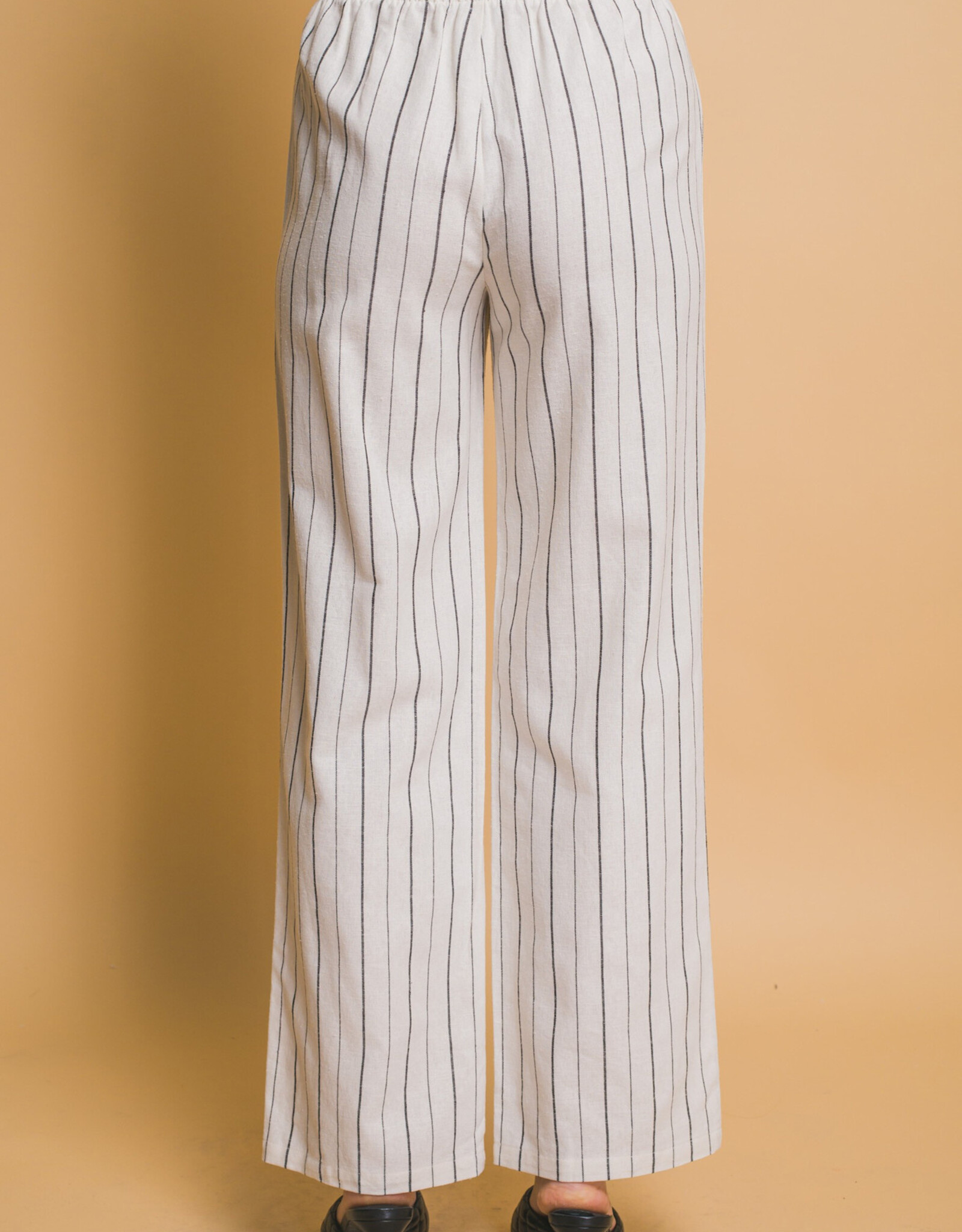 Miss Bliss LT Stripe Linen Pant-Natural