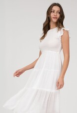 Miss Bliss M&E Smocked Tiered Midi Dress-