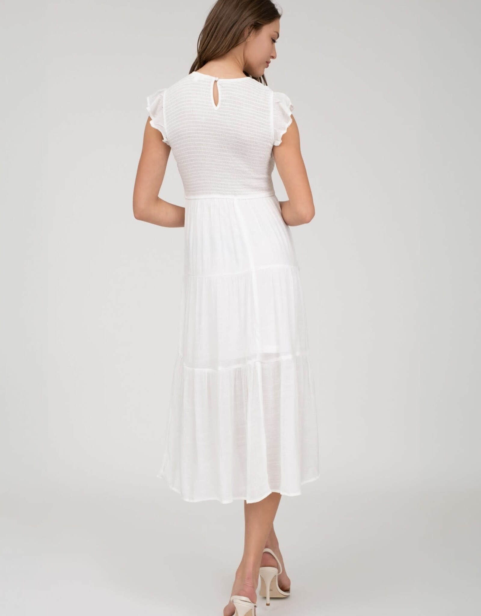 Miss Bliss M&E Smocked Tiered Midi Dress-