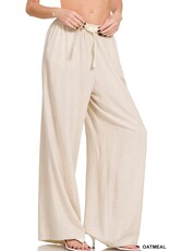Miss Bliss Zen Linen Drawstring Pants-