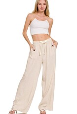 Miss Bliss Zen Linen Drawstring Pants-
