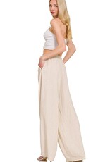 Miss Bliss Zen Linen Drawstring Pants-