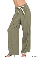 Miss Bliss Zen Linen Drawstring Pants-