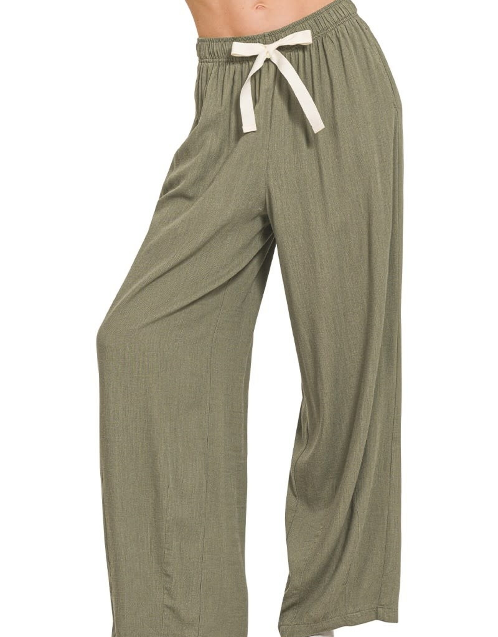 Miss Bliss Zen Linen Drawstring Pants-