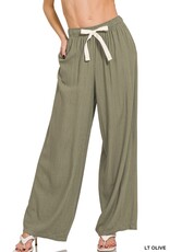 Miss Bliss Zen Linen Drawstring Pants-
