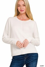 Miss Bliss Zen Front Seam R Neck Sweater-