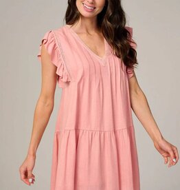Miss Bliss Ruffle Tiered Tunic Mini Dress