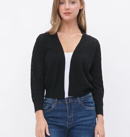 Miss Bliss Open Bolero Pointelle Cardigan-2 Colours