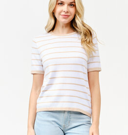 Miss Bliss Trendy Ringer Crew Neck Top -2 Colours