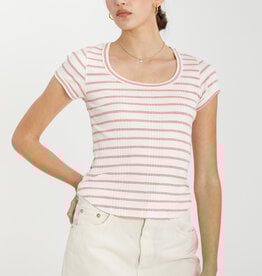 Miss Bliss Preppy Pink Striped Top