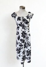 Miss Bliss CC B&W Floral Dress W Tie-White Print