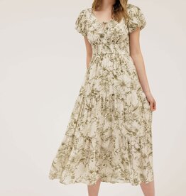Miss Bliss Olive Sweetheart Midi Dress