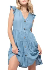 Miss Bliss M&E Chambray Mini Button Down Dress