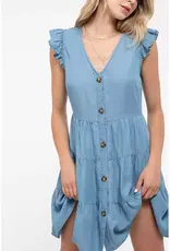 Miss Bliss M&E Chambray Mini Button Down Dress