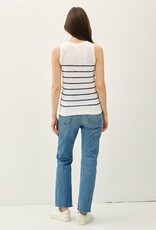 Miss Bliss BC Cotton Slub Striped Knit Tank-Indigo