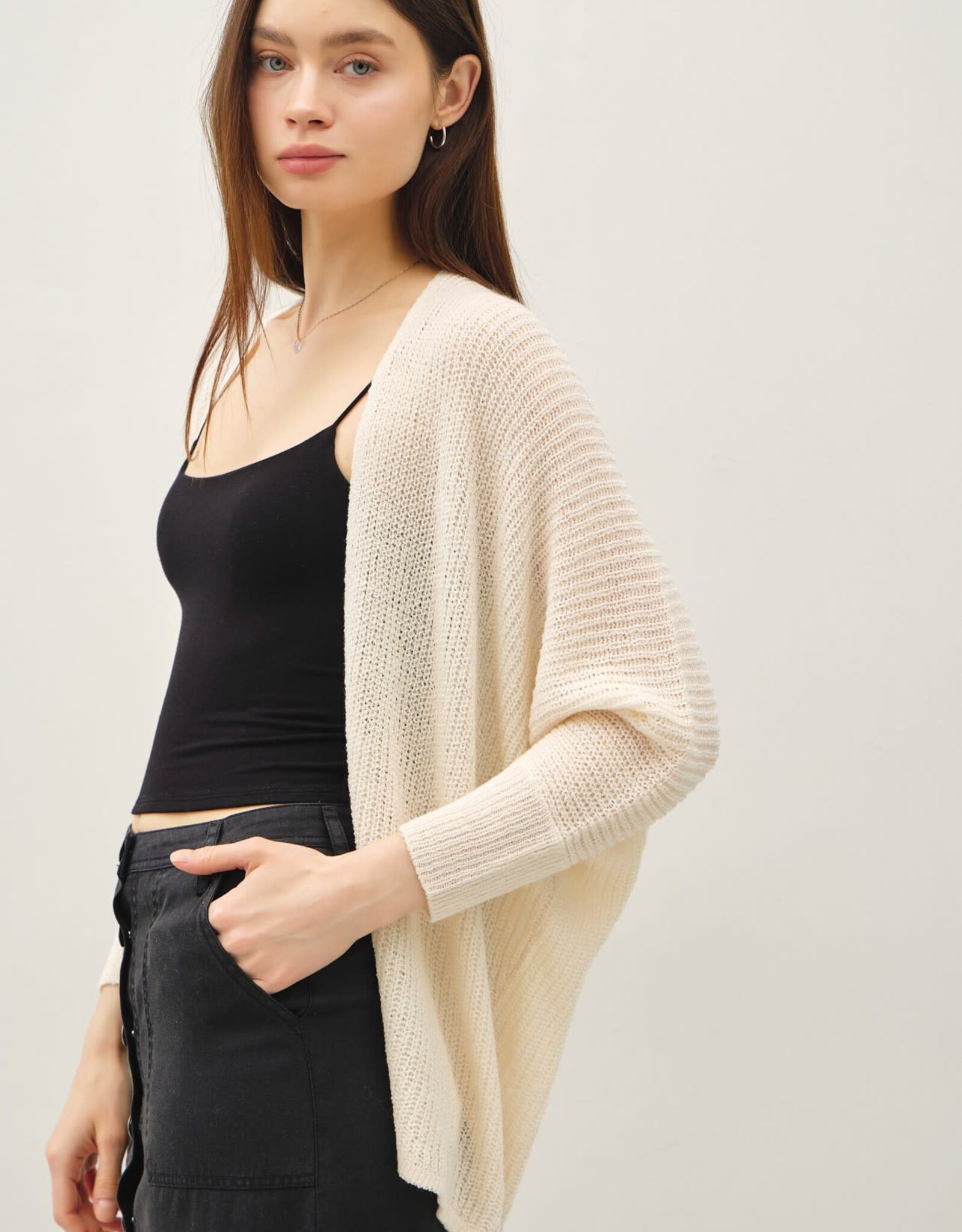Miss Bliss BC Dolman Sleeve Open Front Cardigan