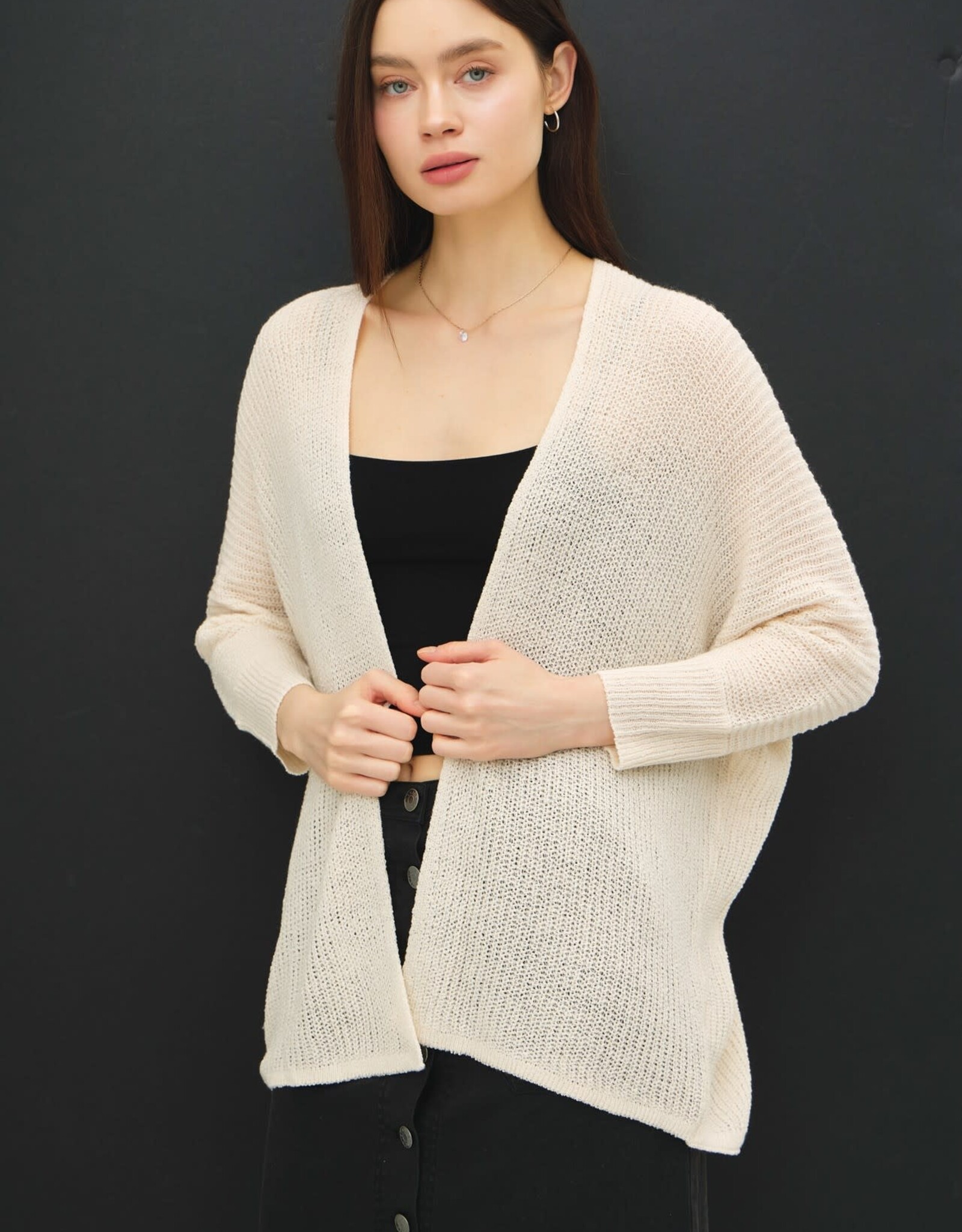 Miss Bliss BC Dolman Sleeve Open Front Cardigan