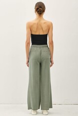 Miss Bliss BC Tencel Wide Leg Pants W Pocket & Drawstring-Olive