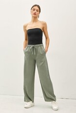 Miss Bliss BC Tencel Wide Leg Pants W Pocket & Drawstring-Olive
