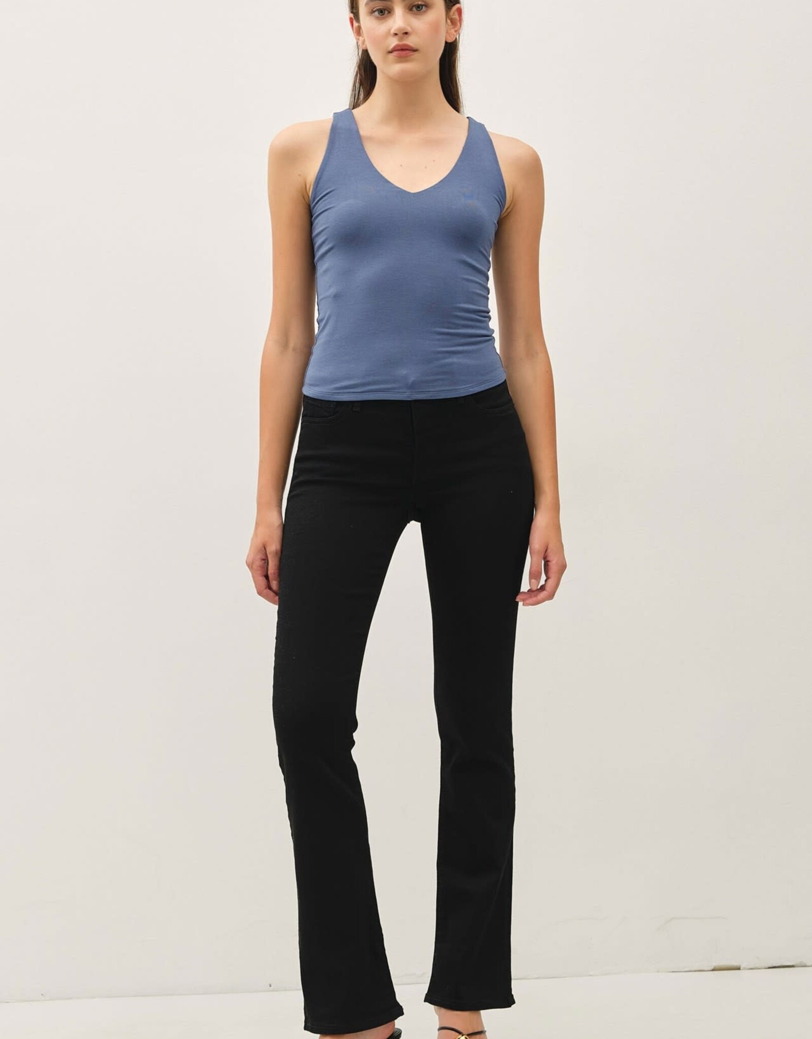 Miss Bliss BC Soft Core - Basic Full Length Vneck Tank-Teal