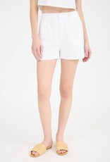 Miss Bliss Blu High Waist Front Pleat Shorts-White