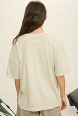 Miss Bliss Blu Rodeo Western Relaxed Short Sleeve T-shirt-Oatmeal/Green