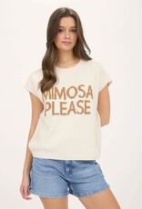 Miss Bliss Blu Mimosa Please Short Sleeve Knit Tank-Cream