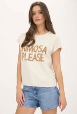Miss Bliss Blu Mimosa Please Short Sleeve Knit Tank-Cream