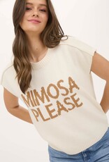 Miss Bliss Blu Mimosa Please Short Sleeve Knit Tank-Cream