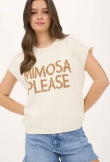 Miss Bliss Blu Mimosa Please Short Sleeve Knit Tank-Cream