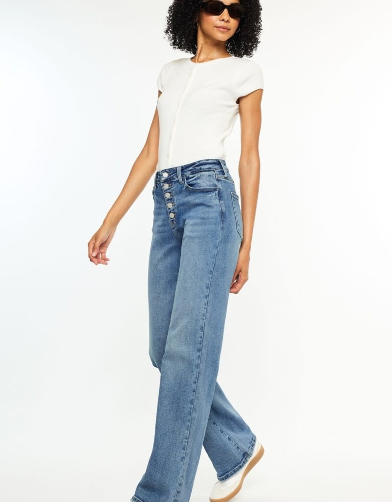 Miss Bliss KanCan High Rise Comfort 90’s Flare Jeans-Med Wash