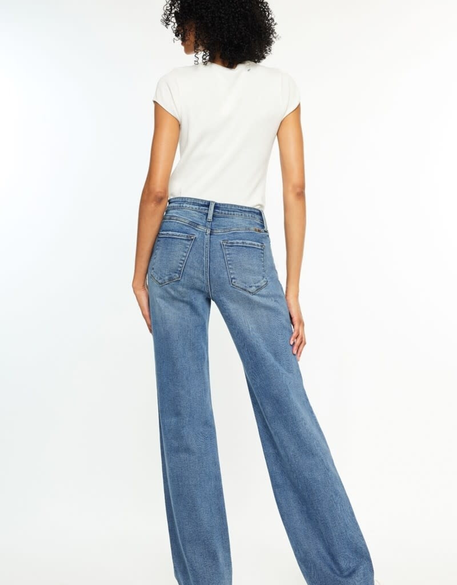 Miss Bliss KanCan High Rise Comfort 90’s Flare Jeans-Med Wash