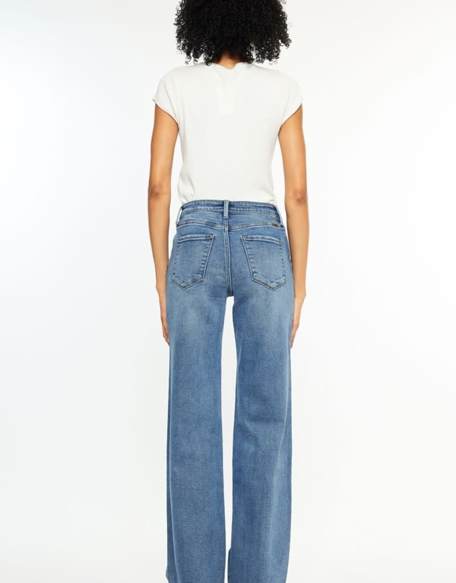 Miss Bliss KanCan High Rise Comfort 90’s Flare Jeans-Med Wash