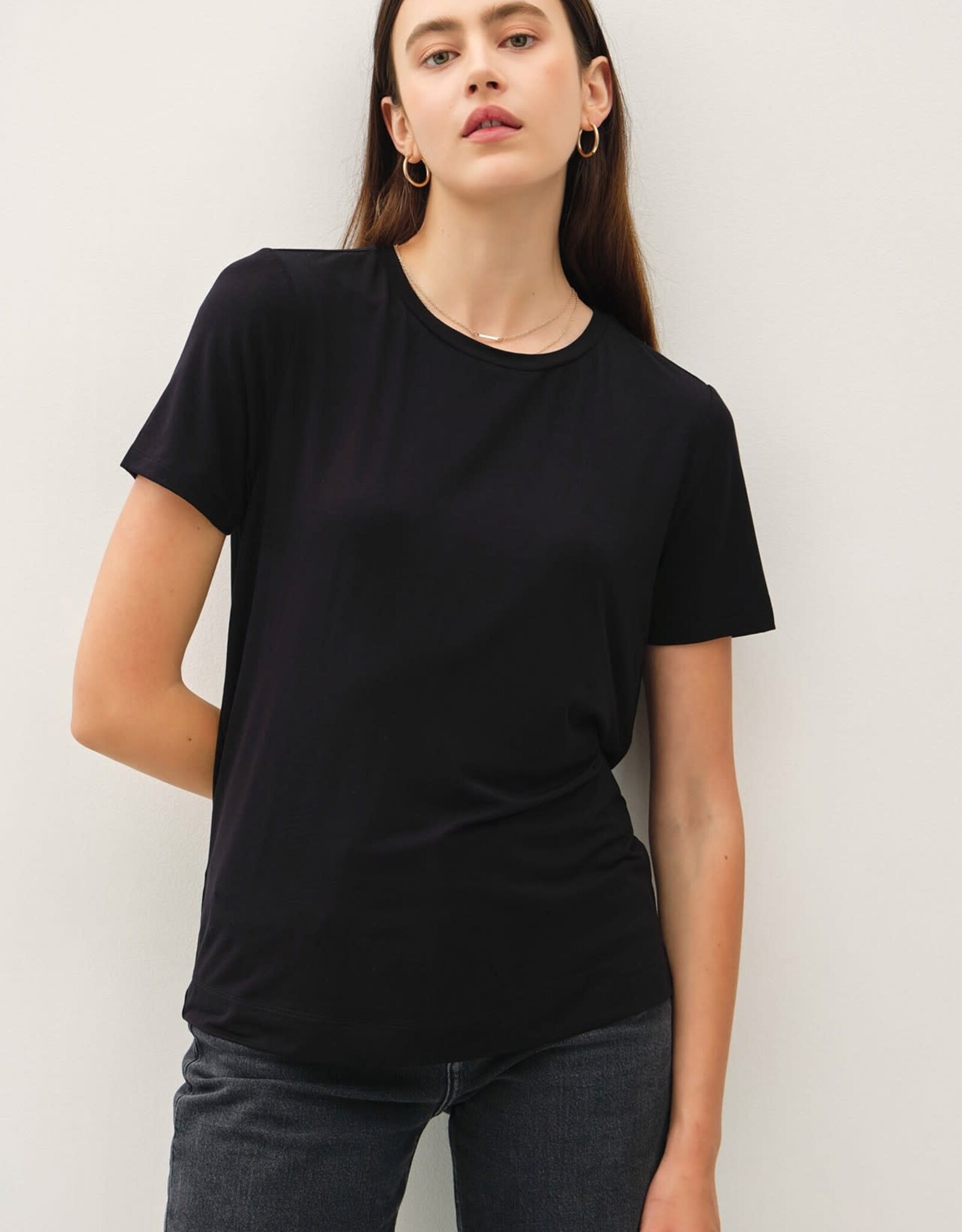 Miss Bliss BC Bamboo/modal Basic Round Neck T Shirt-Black