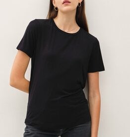 Miss Bliss Bamboo/Modal Basic Round Neck T Shirt-Black